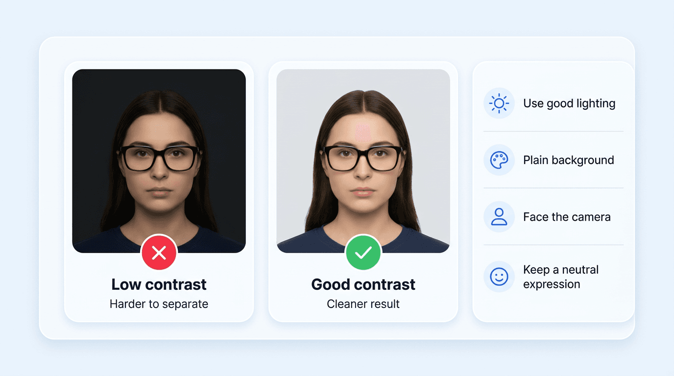 Low contrast versus good contrast examples and tips for a clean cut-out