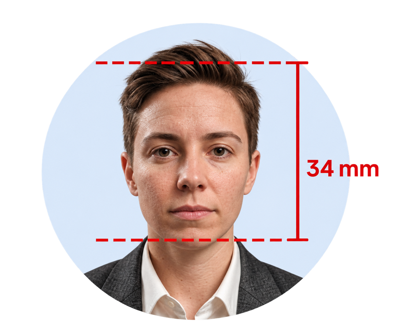 Head height measured in millimetres
